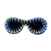 Punk Oval Rhinestone Futuristic Goggle Sunglasses